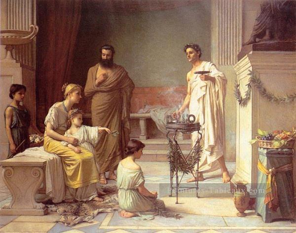 Un enfant malade introduit dans le temple d’Esculape Grec John William Waterhouse Peintures à l'huile